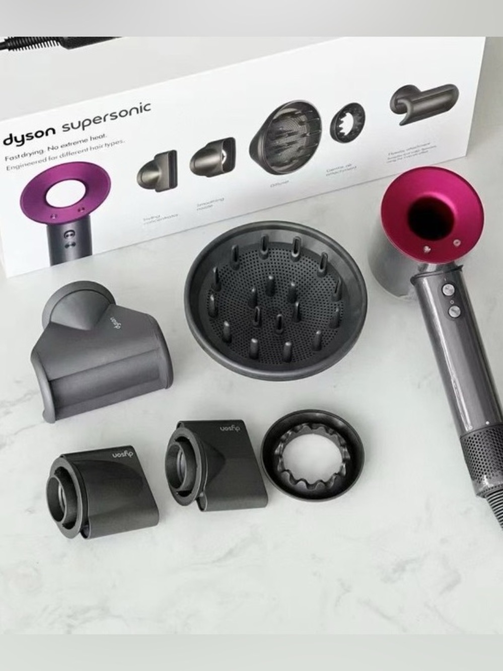 Dyson Supersonic Hair Dryer — Iron Gray with Pink Accent